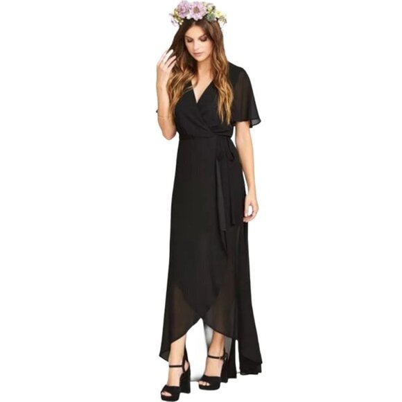 NWT Show Me Your Mumu Black Sophia Wrap Dress